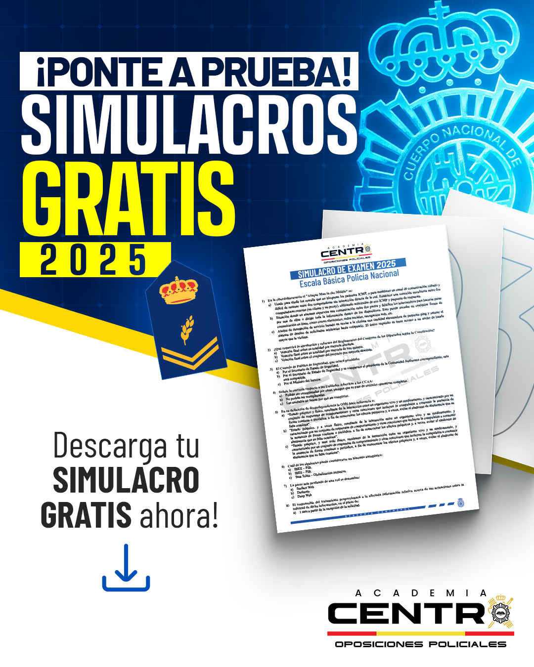 Blog Centropol - Formación para opositores de Policía Nacional y Guardia Civil | Academia Centro 7 Simulacros gratuitos para opositores policiales